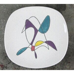 MCM Modernist China Dinner Plate California Mobile by Metlox Poppytrail Vernon